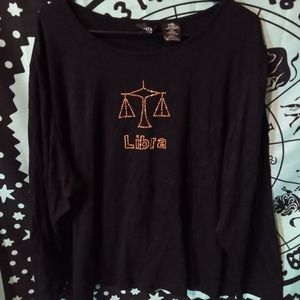 Long sleeves black tee ⚖Libra 22-24W